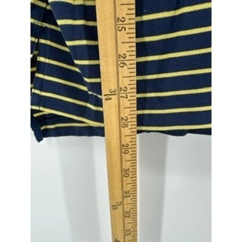 Polo Golf Ralph Lauren Medium‎ Navy Yellow Striped Polo Shirt Men's Short Sleeve